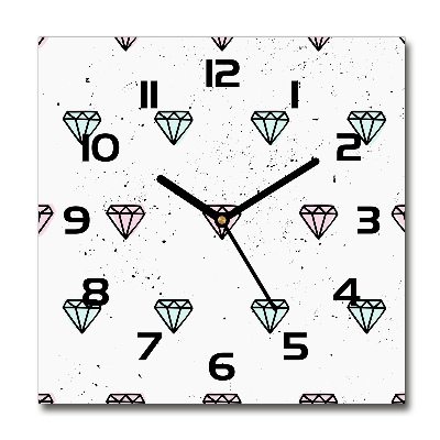 Reloj de pared cuadrado Diamantes