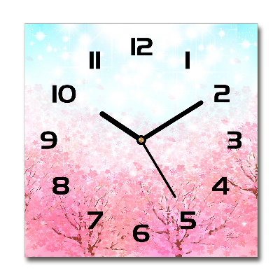 Reloj cuadrado flores de cerezo