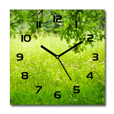 Reloj de pared cuadrado Prado verde