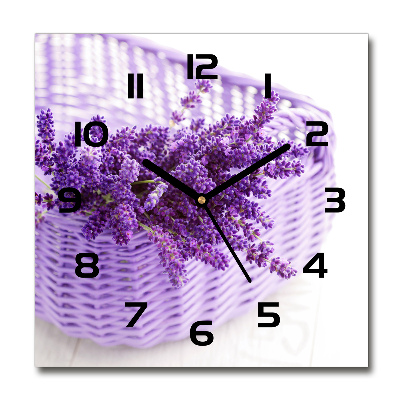 Reloj cuadrado Lavanda en una cesta