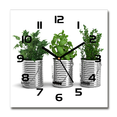 Reloj de pared cuadrado Plantas aromáticas