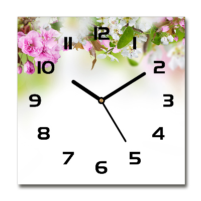 Reloj cuadrado flores de primavera