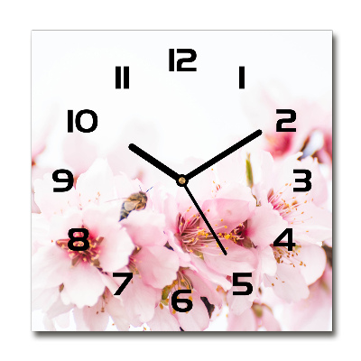 Reloj de pared cuadrado flores de cerezo