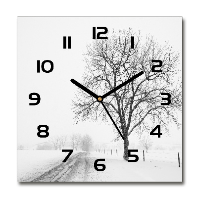 Reloj cuadrado Árbol en invierno