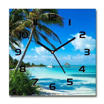 Reloj de pared cuadrado Playa tropical