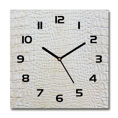 Reloj de pared cuadrado piel de cocodrilo