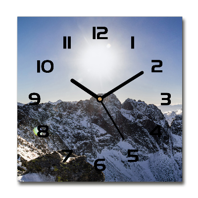Reloj cuadrado Invierno en los montes Tatra