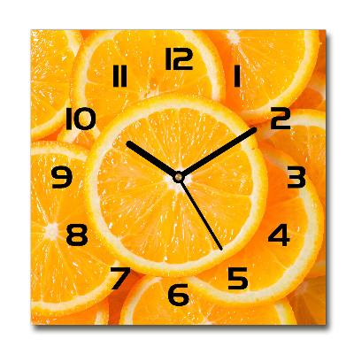 Reloj cuadrado rodajas de naranja