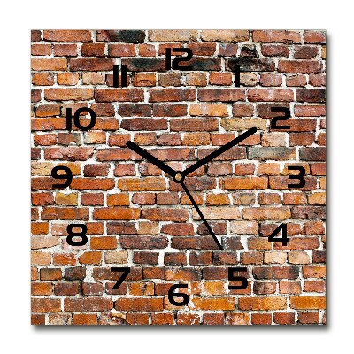 Reloj cuadrado pared de ladrillos