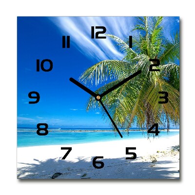 Reloj de pared cuadrado Playa tropical