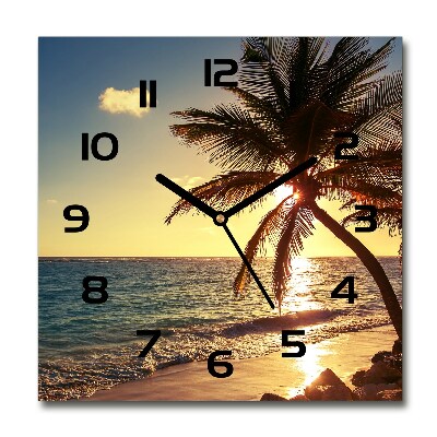 Reloj de pared cuadrado Playa tropical
