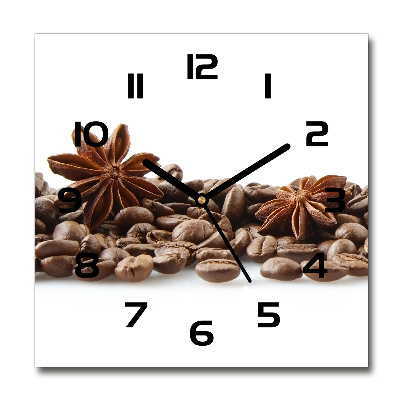 Reloj de pared cuadrado Granos de café con canela