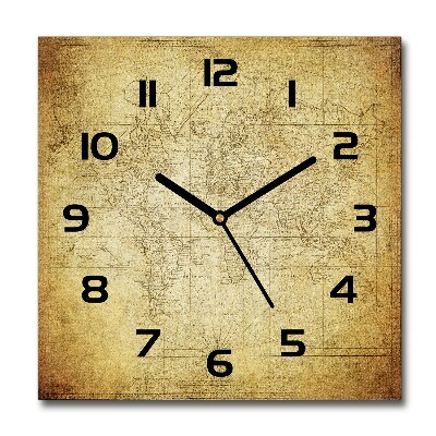 Reloj de pared cuadrado Mapa del viejo mundo