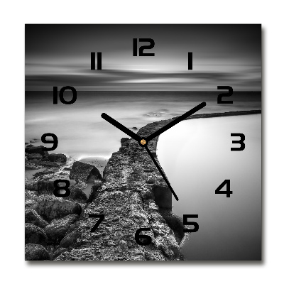 Reloj de pared cuadrado Playa rocosa