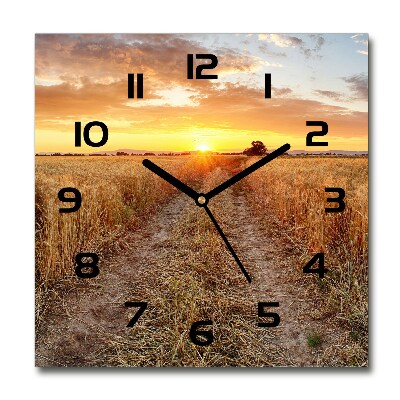Reloj de pared cuadrado Campo de trigo