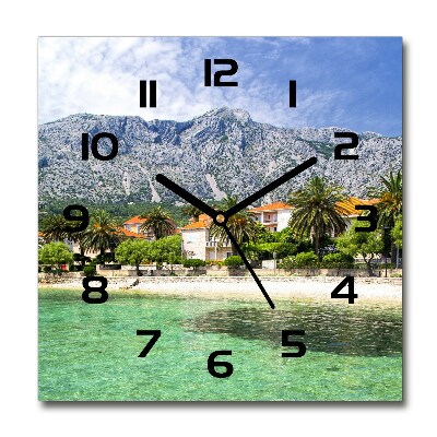 Reloj de pared cuadrado Playa en Croacia
