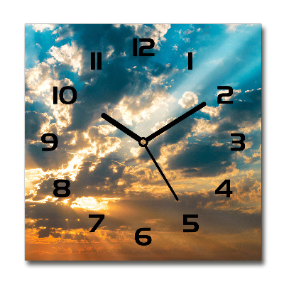 Reloj de pared cuadrado Cielo del atardecer