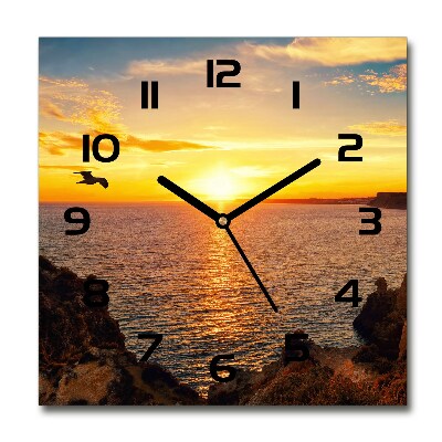 Reloj cuadrado Mar al atardecer