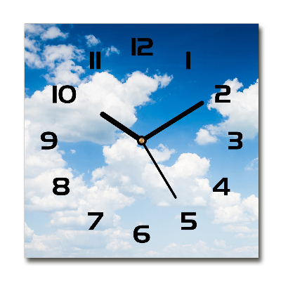 Reloj de pared cuadrado Nubes en el cielo