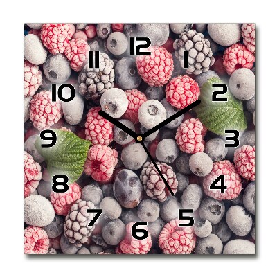 Reloj de pared cuadrado Frutos del bosque congelados