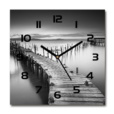 Reloj cuadrado Muelle de madera