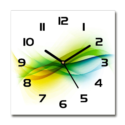 Reloj de pared cuadrado Ondas abstractas