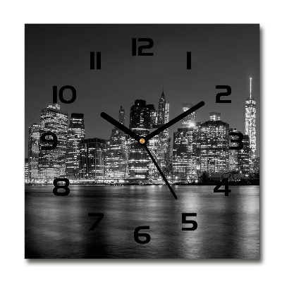 Reloj de pared cuadrado Manhattan de noche