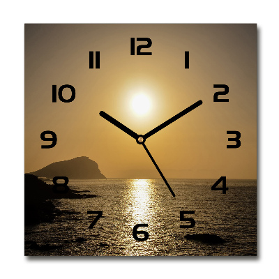 Reloj de pared cuadrado Mar al atardecer
