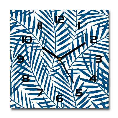 Reloj cuadrado hojas de palma