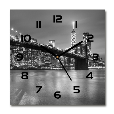 Reloj de pared cuadrado Nueva York de noche