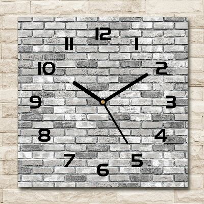 Zegar szklany na ścianę Ceglana ściana