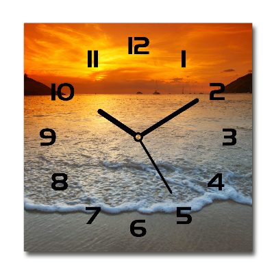 Reloj de pared cuadrado Mar al atardecer