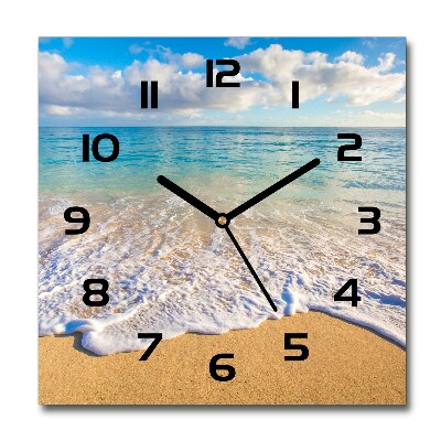 Reloj de pared cuadrado Playa hawaiana