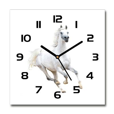 Reloj cuadrado Caballo árabe blanco