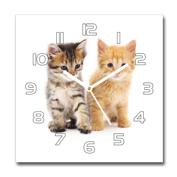 Reloj de pared cuadrado Gato marrón y jengibre