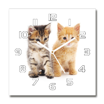 Reloj de pared cuadrado Gato marrón y jengibre