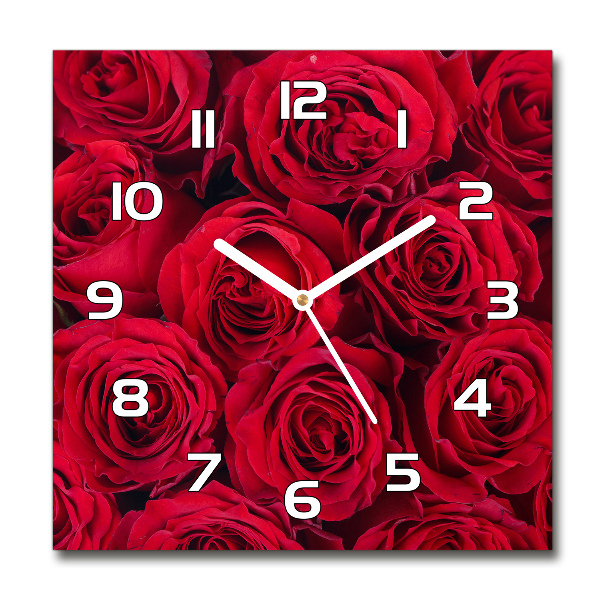 Reloj de pared cuadrado Rosas