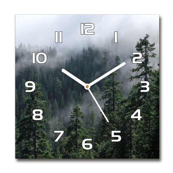 Reloj de pared cuadrado Niebla del bosque