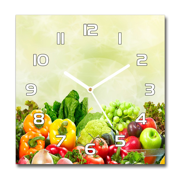Reloj de pared cuadrado Verduras