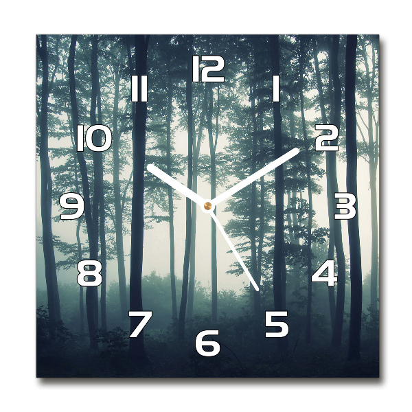 Reloj de pared cuadrado Niebla en el bosque