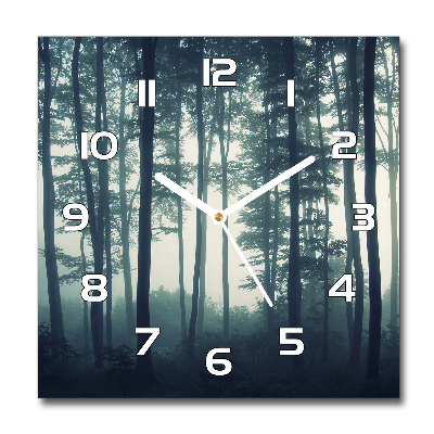 Reloj de pared cuadrado Niebla en el bosque