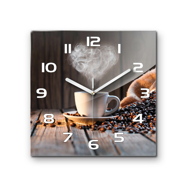 Reloj cuadrado Una taza de café