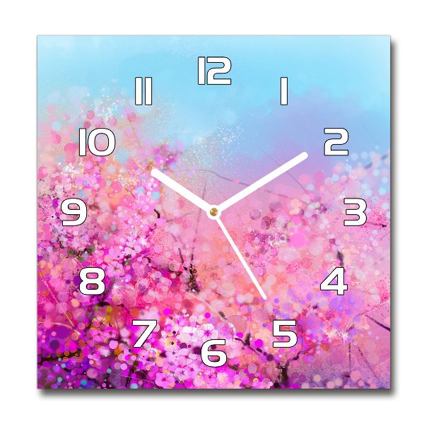 Reloj cuadrado flores de cerezo