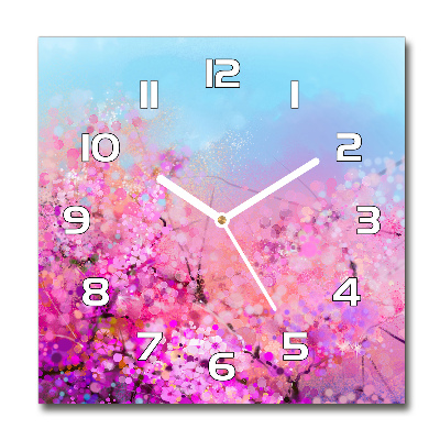 Reloj cuadrado flores de cerezo