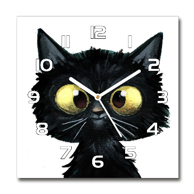 Reloj de pared cuadrado Ilustración de gato