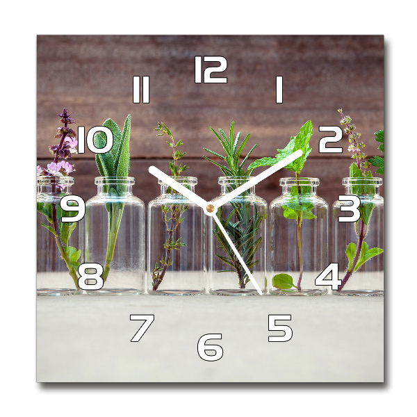 Reloj de pared cuadrado Plantas en frascos