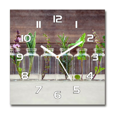 Reloj de pared cuadrado Plantas en frascos