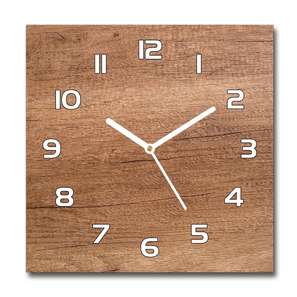 Reloj de pared cuadrado Fondo de madera