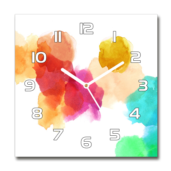 Reloj cuadrado Manchas de colores