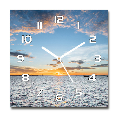 Reloj de pared cuadrado Crepúsculo junto al mar